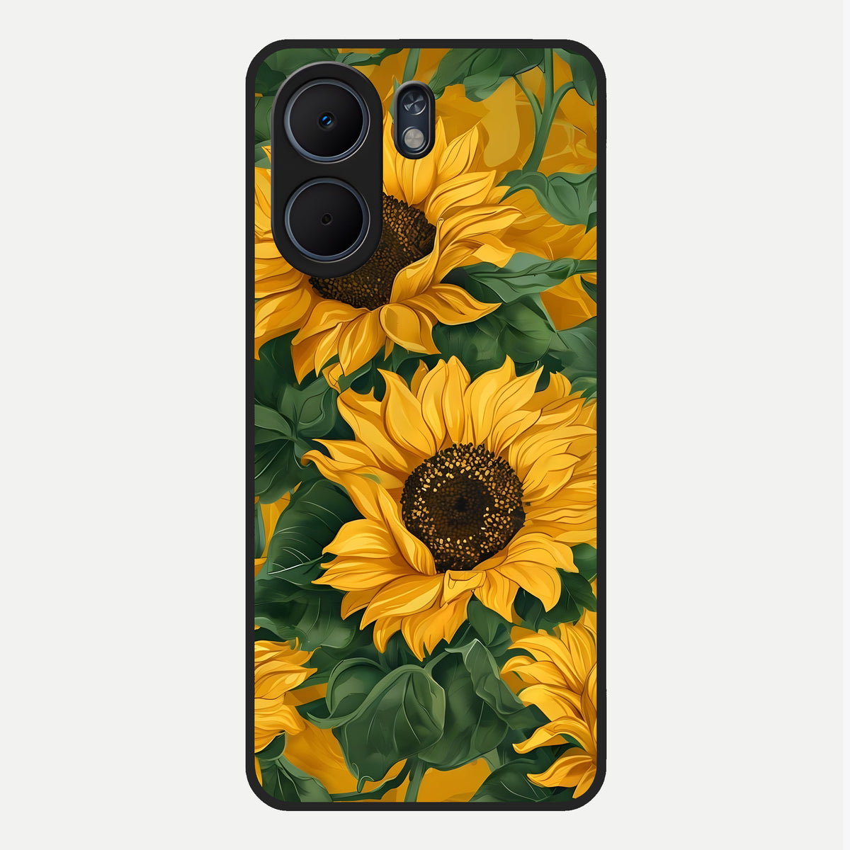  Bright Sunflower Bloom Glass Case For Oppo A5x 5G back cover – full design glossy printed glass finish