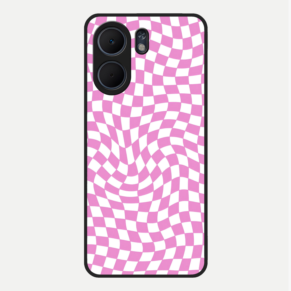  Bubblegum Check Wave Glass Case For Oppo A5x 5G back cover – full design glossy printed glass finish