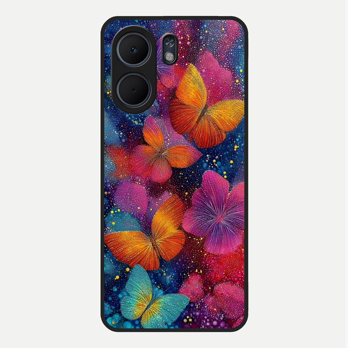  Butterfly Dream Mist Glass Case For Oppo A5x 5G back cover – full design glossy printed glass finish
