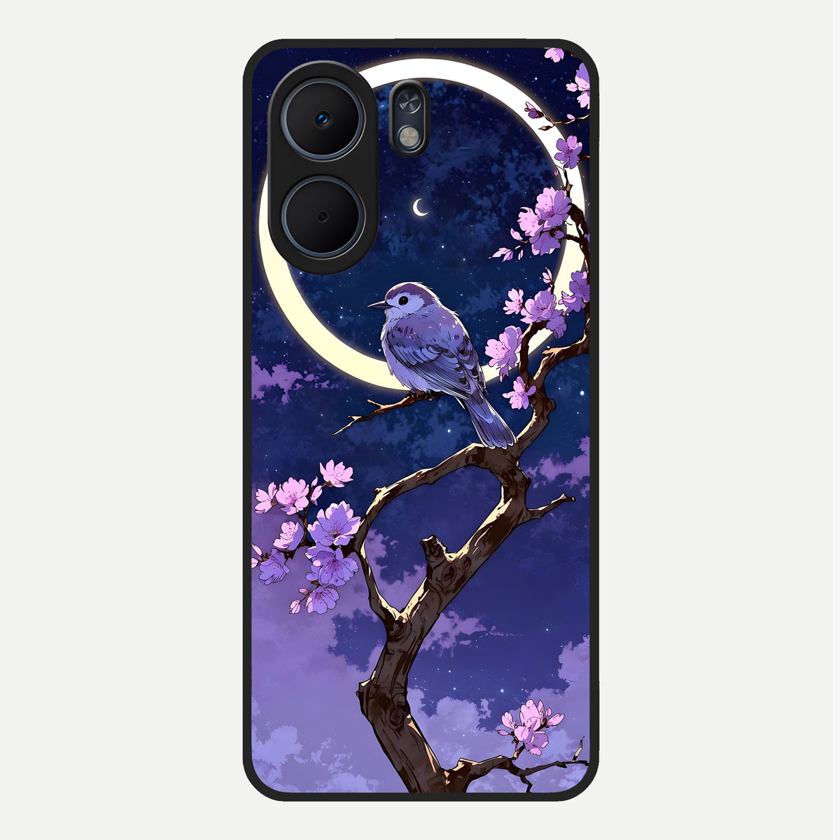  Celestial Bird Blossom Glass Case For Oppo A5x 5G back cover – full design glossy printed glass finish