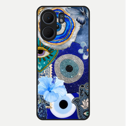  Celestial Blue Vision Glass Case For Oppo A5x 5G back cover – full design glossy printed glass finish