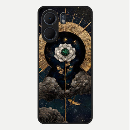  Celestial Lotus Morang Glass Case For Oppo A5x 5G back cover – full design glossy printed glass finish