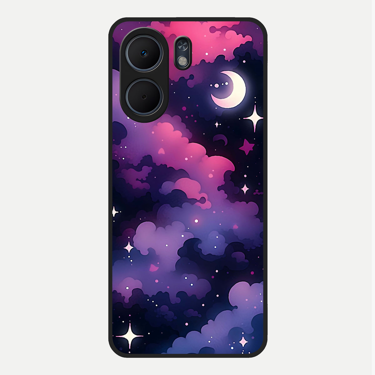  Celestial Moon Magic Glass Case For Oppo A5x 5G back cover – full design glossy printed glass finish