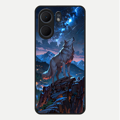  Celestial Wolf Howl Glass Case For Oppo A5x 5G back cover – full design glossy printed glass finish