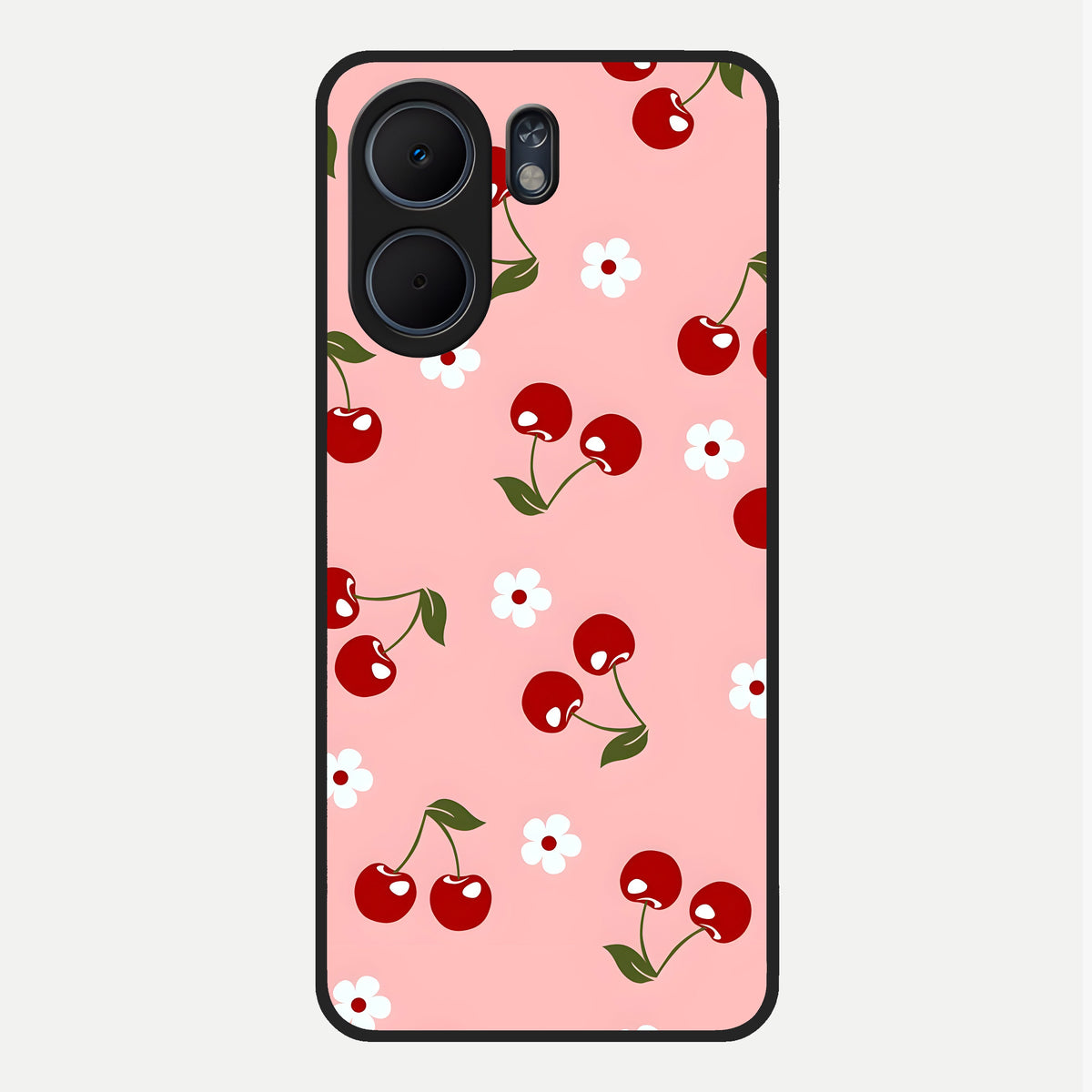  Cherry Love Mood Glass Case For Oppo A5x 5G back cover – full design glossy printed glass finish