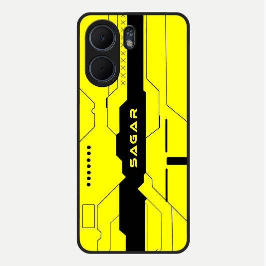 Circuit CYBERPUNK Custom Name Glass Case For Oppo A5x 5G back cover – full design glossy printed glass finish