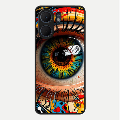  Colorful Eye Glass Case For Oppo A5x 5G back cover – full design glossy printed glass finish