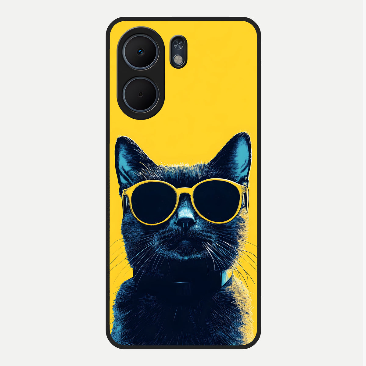  Cool Cat Vibes Glass Case For Oppo A5x 5G back cover – full design glossy printed glass finish
