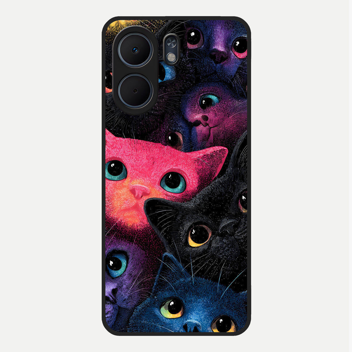  Cosmic Cats Dreams Glass Case For Oppo A5x 5G back cover – full design glossy printed glass finish
