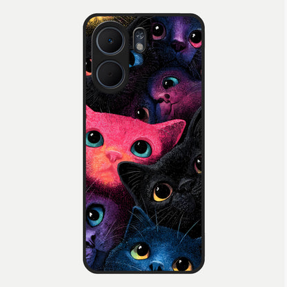  Cosmic Cats Dreams Glass Case For Oppo A5x 5G back cover – full design glossy printed glass finish
