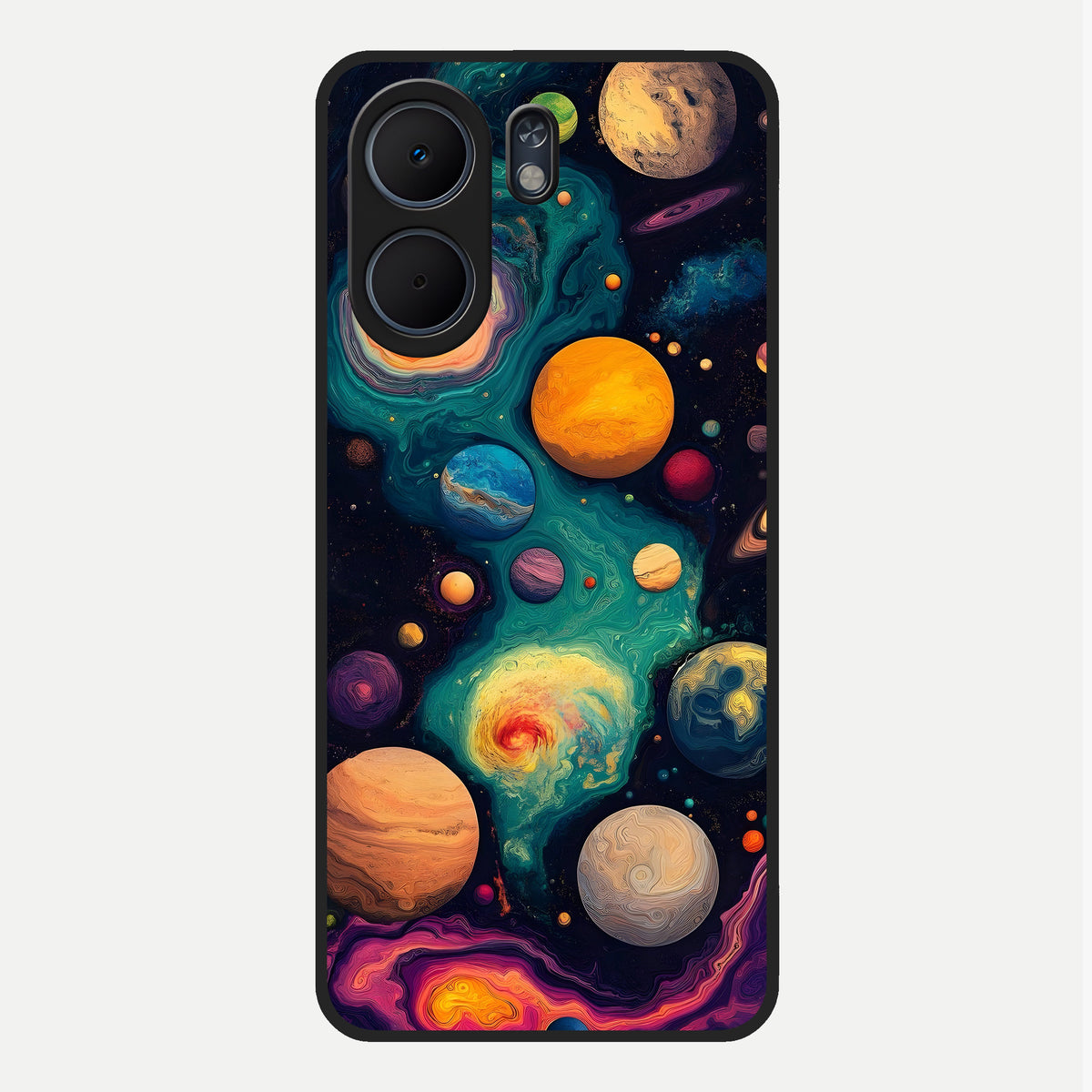  Cosmic Planet Journey Glass Case For Oppo A5x 5G back cover – full design glossy printed glass finish