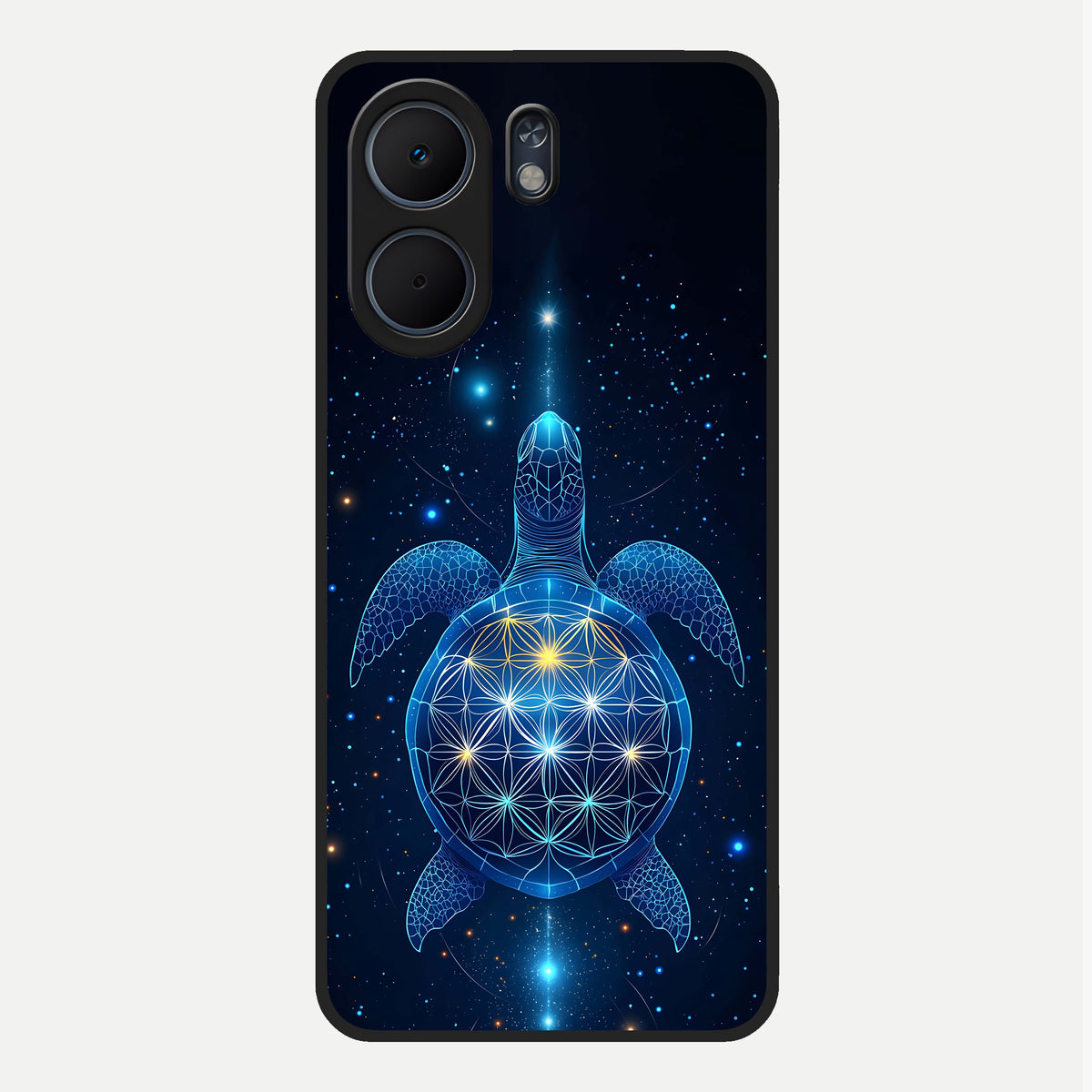  Crimson Blue Turtle Glass Case For Oppo A5x 5G back cover – full design glossy printed glass finish