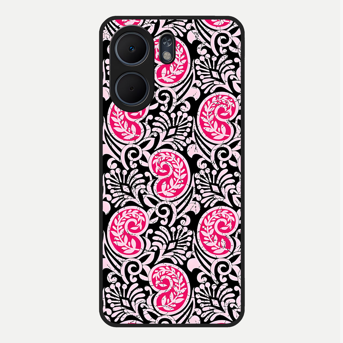  Crimson Paisley Charm Glass Case For Oppo A5x 5G back cover – full design glossy printed glass finish