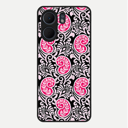  Crimson Paisley Charm Glass Case For Oppo A5x 5G back cover – full design glossy printed glass finish
