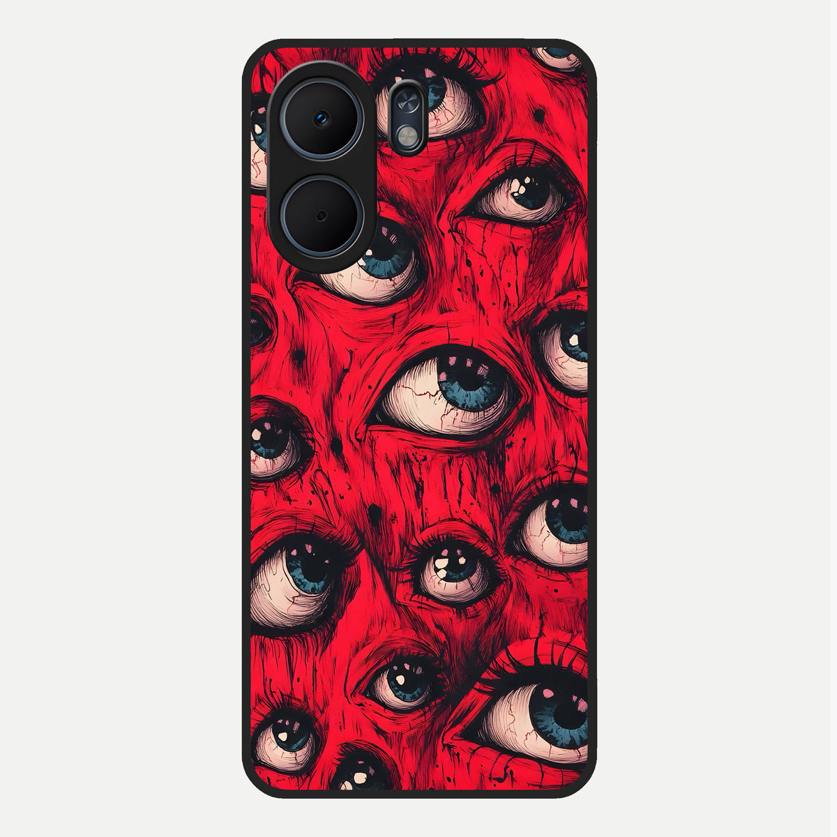  Crimson Watch Eyes Glass Case For Oppo A5x 5G back cover – full design glossy printed glass finish