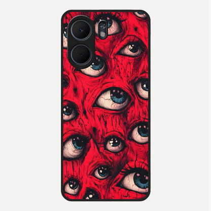  Crimson Watch Eyes Glass Case For Oppo A5x 5G back cover – full design glossy printed glass finish
