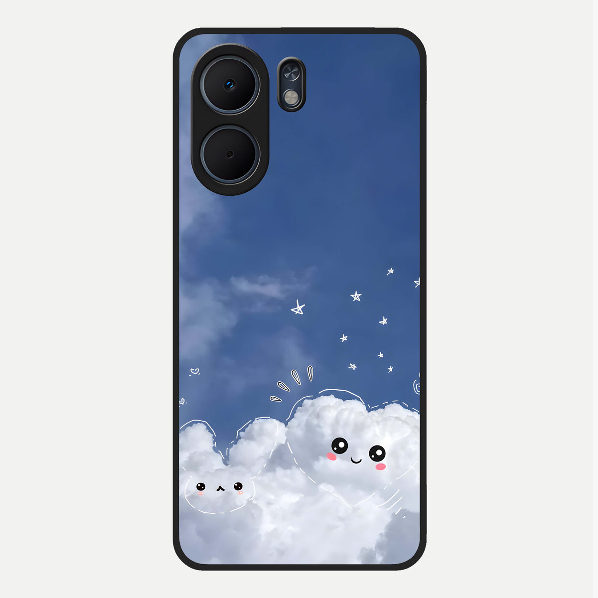  Cute Blossom Cloud Glass Case For Oppo A5x 5G back cover – full design glossy printed glass finish