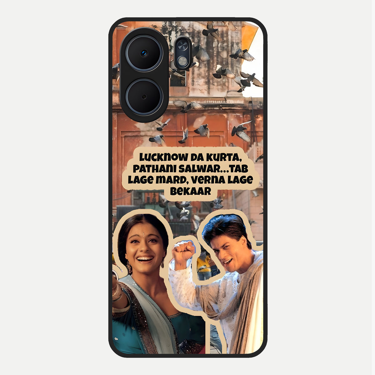  Desi Retro Vibes Glass Case For Oppo A5x 5G back cover – full design glossy printed glass finish