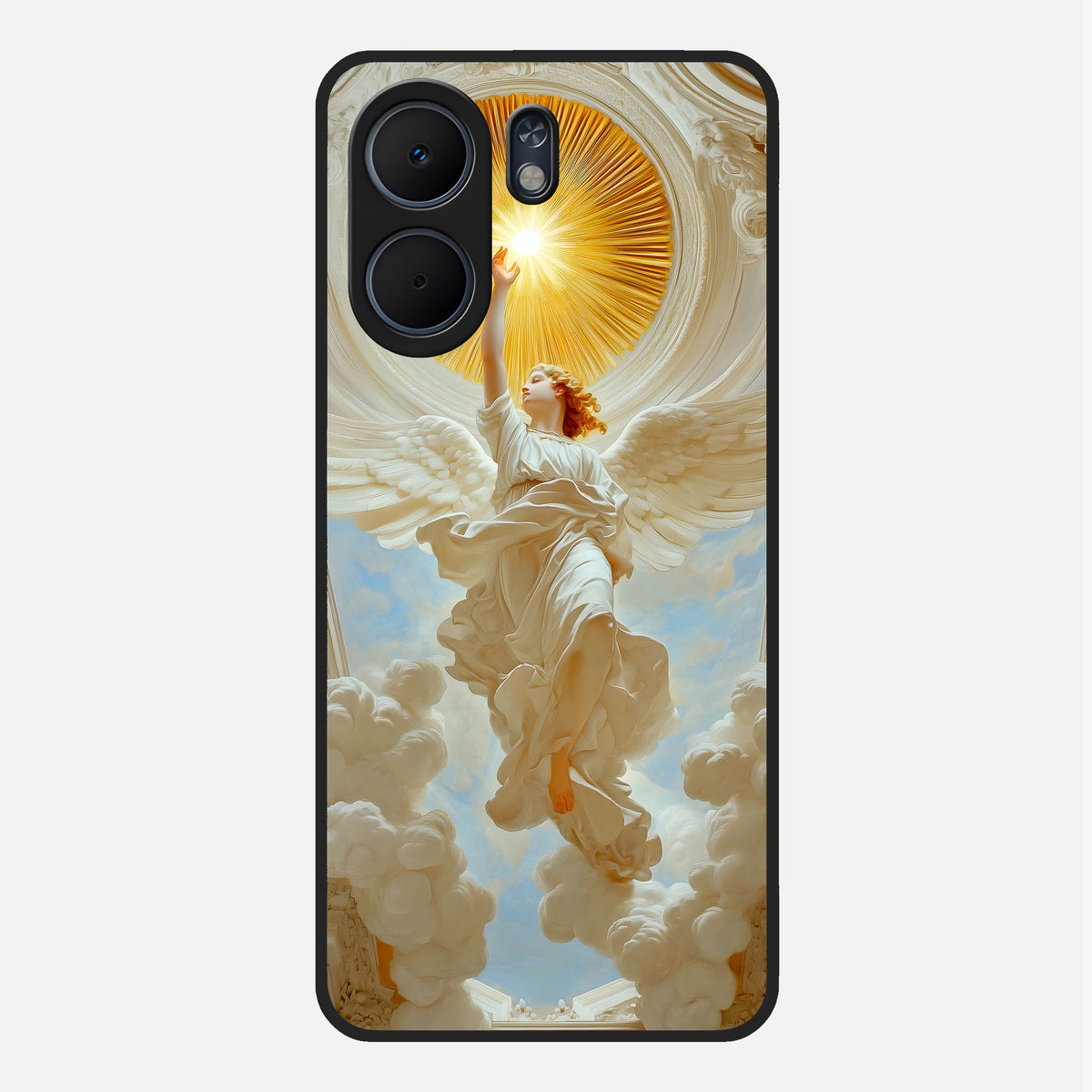  Divine Light Angel Glass Case For Oppo A5x 5G back cover – full design glossy printed glass finish