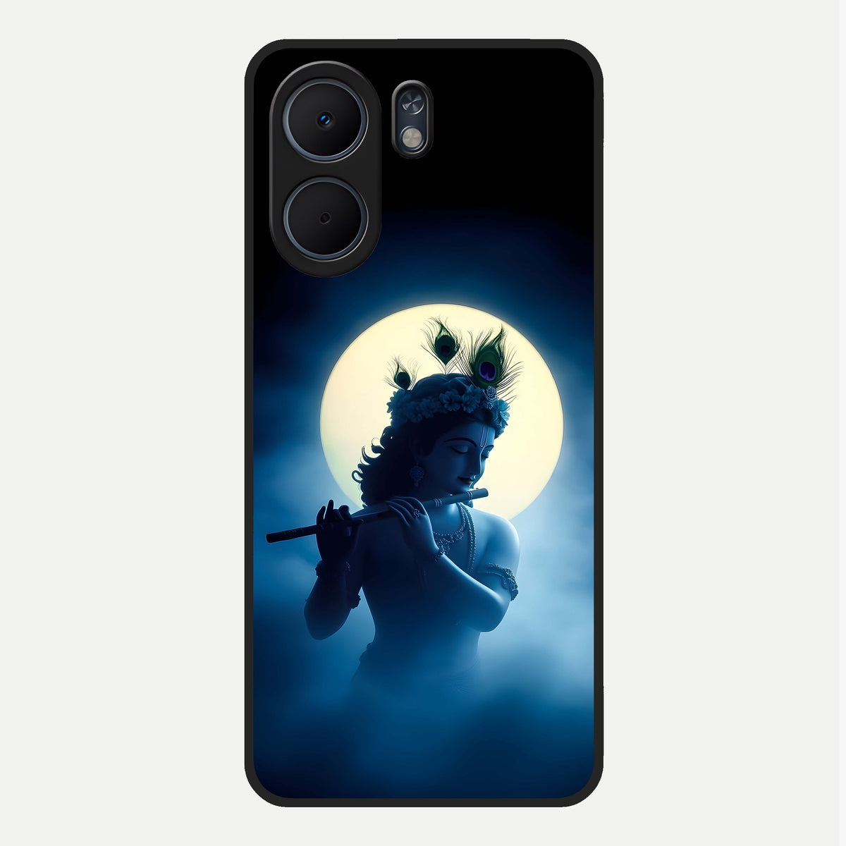  Divine Moon Flute Glass Case For Oppo A5x 5G back cover – full design glossy printed glass finish