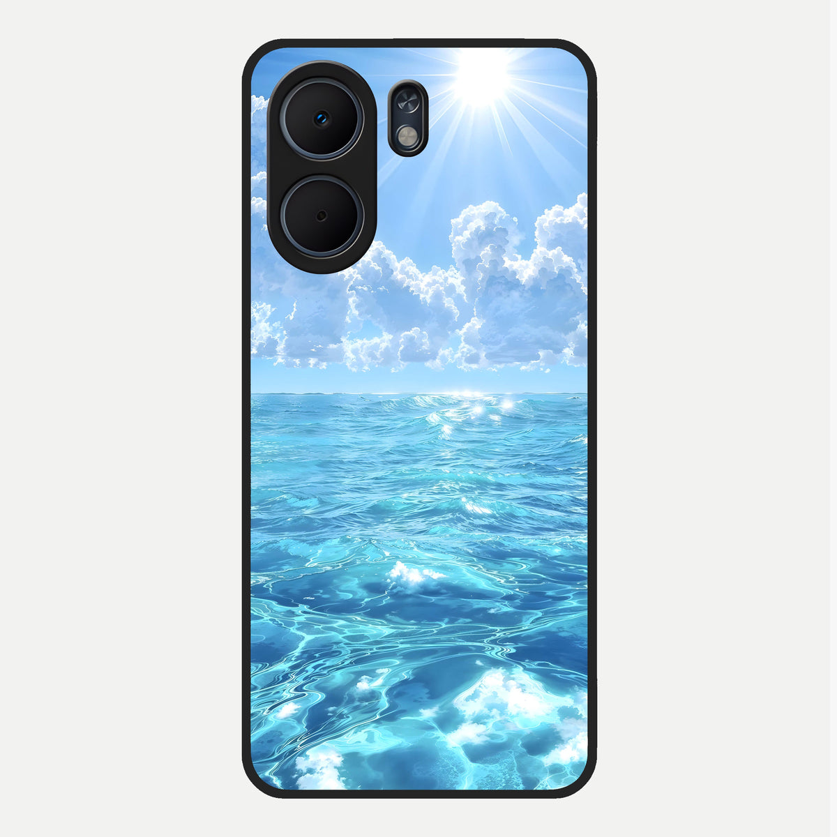  Endless Ocean Horizon Glass Case For Oppo A5x 5G back cover – full design glossy printed glass finish