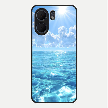  Endless Ocean Horizon Glass Case For Oppo A5x 5G back cover – full design glossy printed glass finish