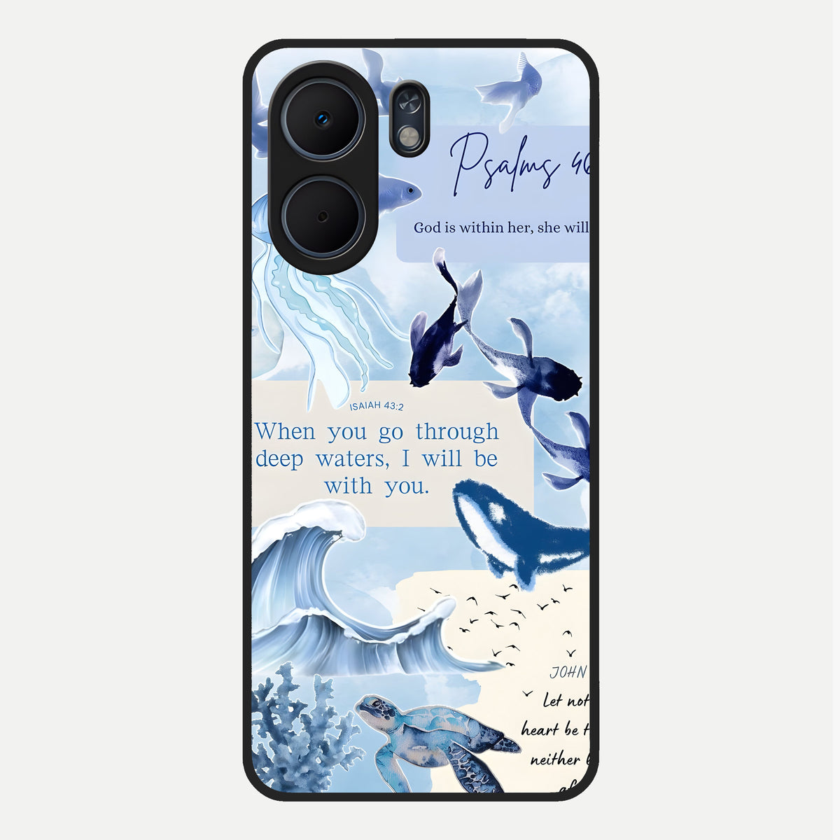  Faithful Ocean Promise Glass Case For Oppo A5x 5G back cover – full design glossy printed glass finish