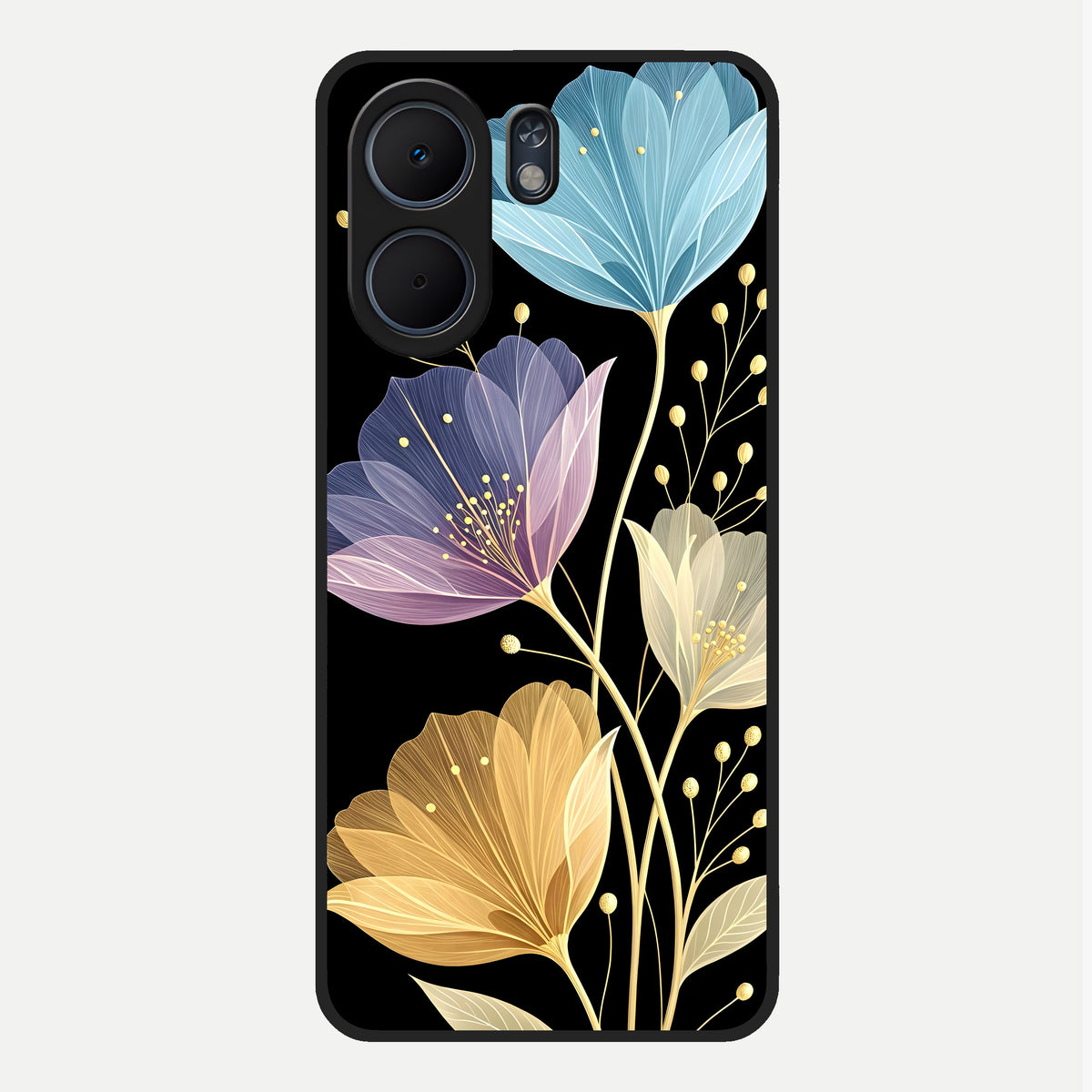  Flower Bloom Glow Glass Case For Oppo A5x 5G back cover – full design glossy printed glass finish