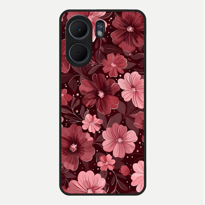  Flower Blush Bloom Glass Case For Oppo A5x 5G back cover – full design glossy printed glass finish