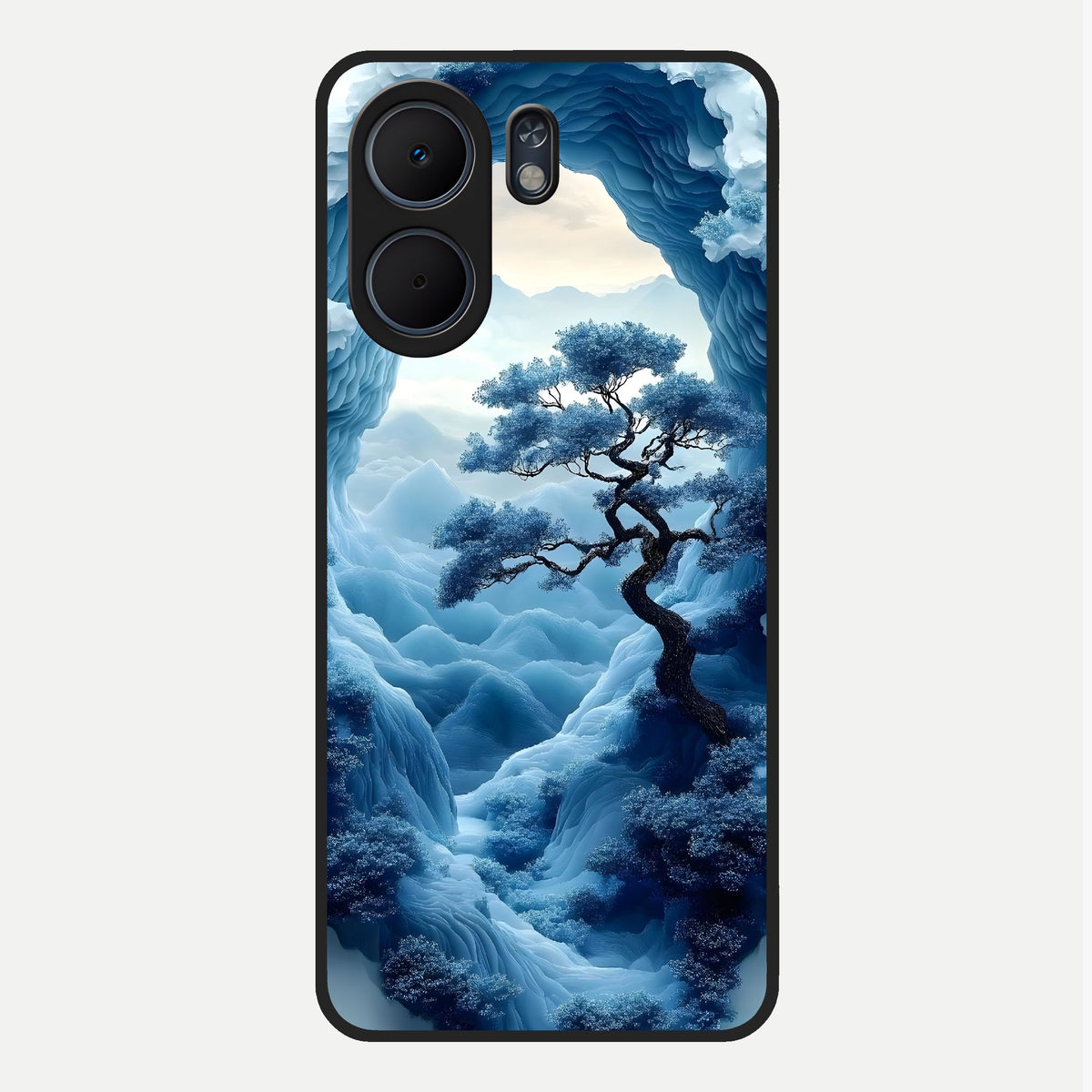  Frozen Serenity Gate Glass Case For Oppo A5x 5G back cover – full design glossy printed glass finish