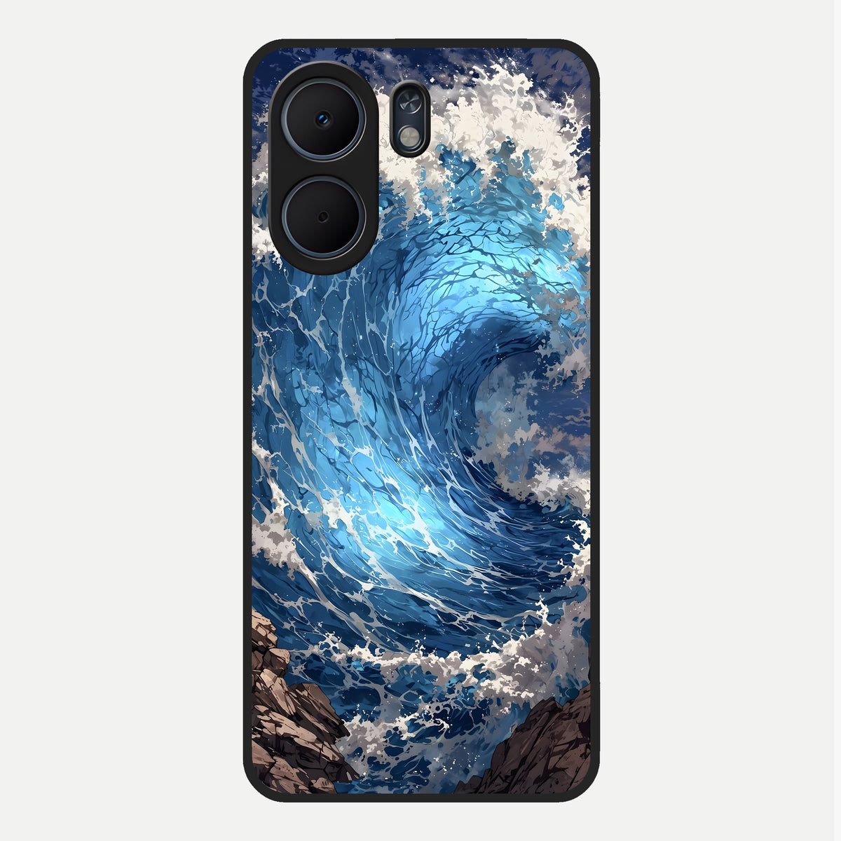  Giant Ocean Wave Glass Case For Oppo A5x 5G back cover – full design glossy printed glass finish