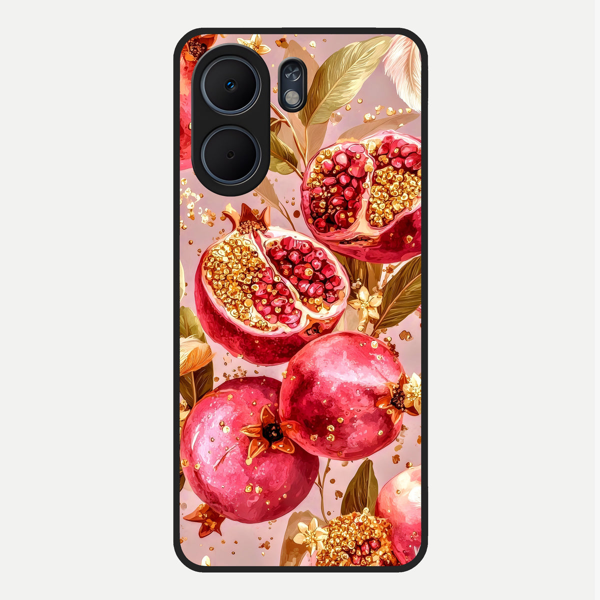  Golden Bloom Glow Glass Case For Oppo A5x 5G back cover – full design glossy printed glass finish