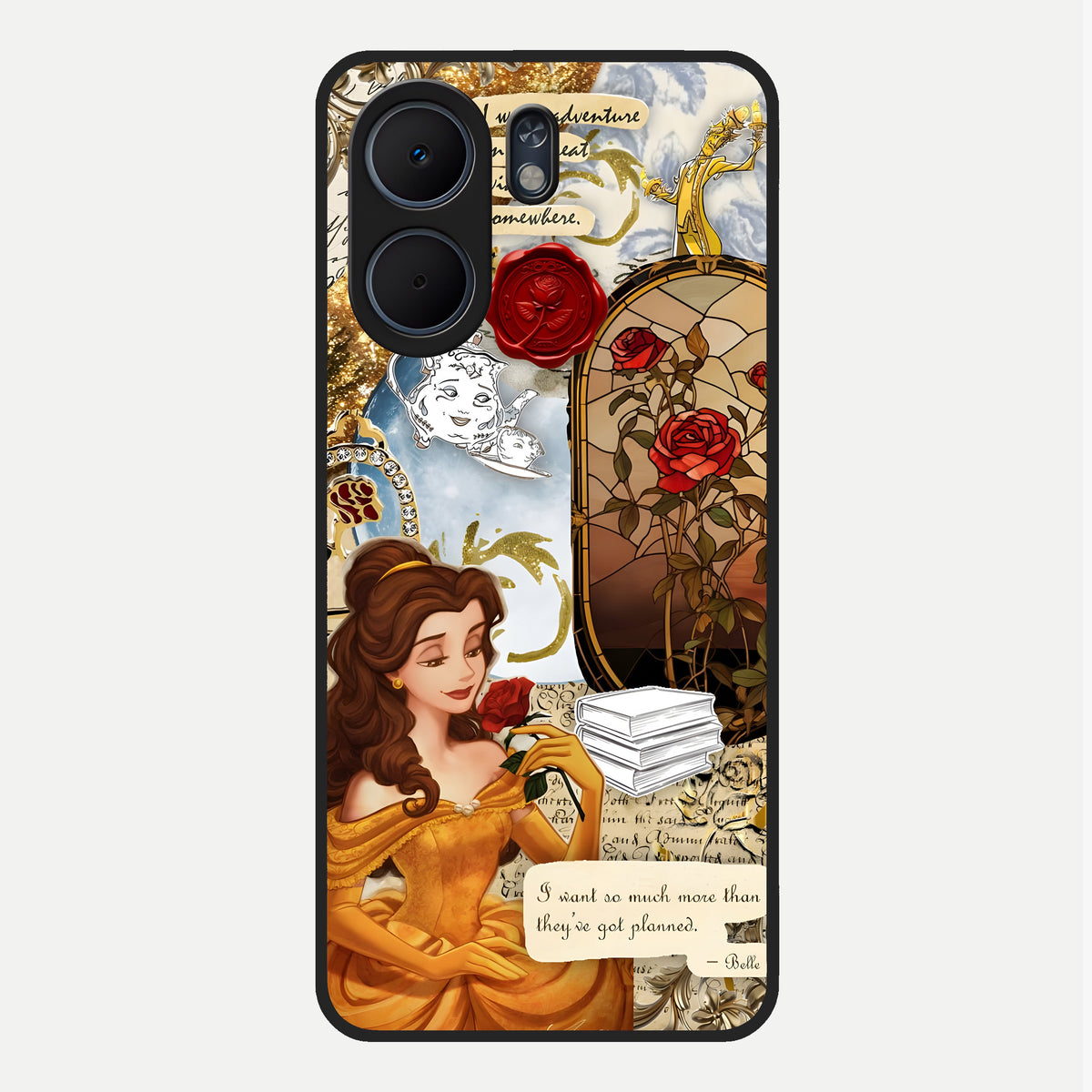  Golden Dream Belle Glass Case For Oppo A5x 5G back cover – full design glossy printed glass finish