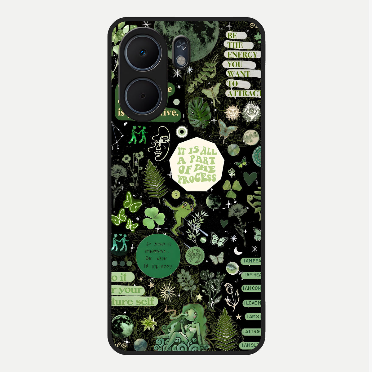  Green Mandala Pattern Glass Case For Oppo A5x 5G back cover – full design glossy printed glass finish
