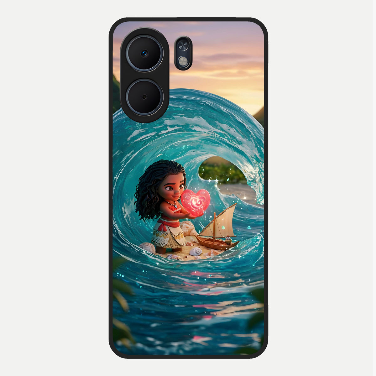  Heart of Ocean Glass Case For Oppo A5x 5G back cover – full design glossy printed glass finish