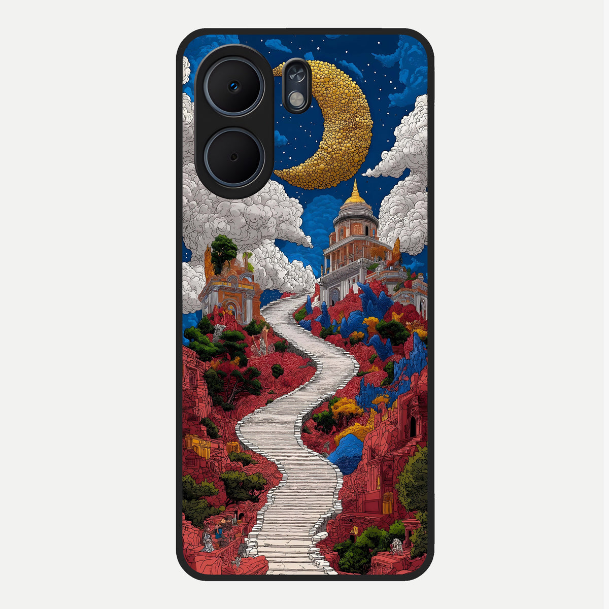  Heavenly Moon Path Glass Case For Oppo A5x 5G back cover – full design glossy printed glass finish