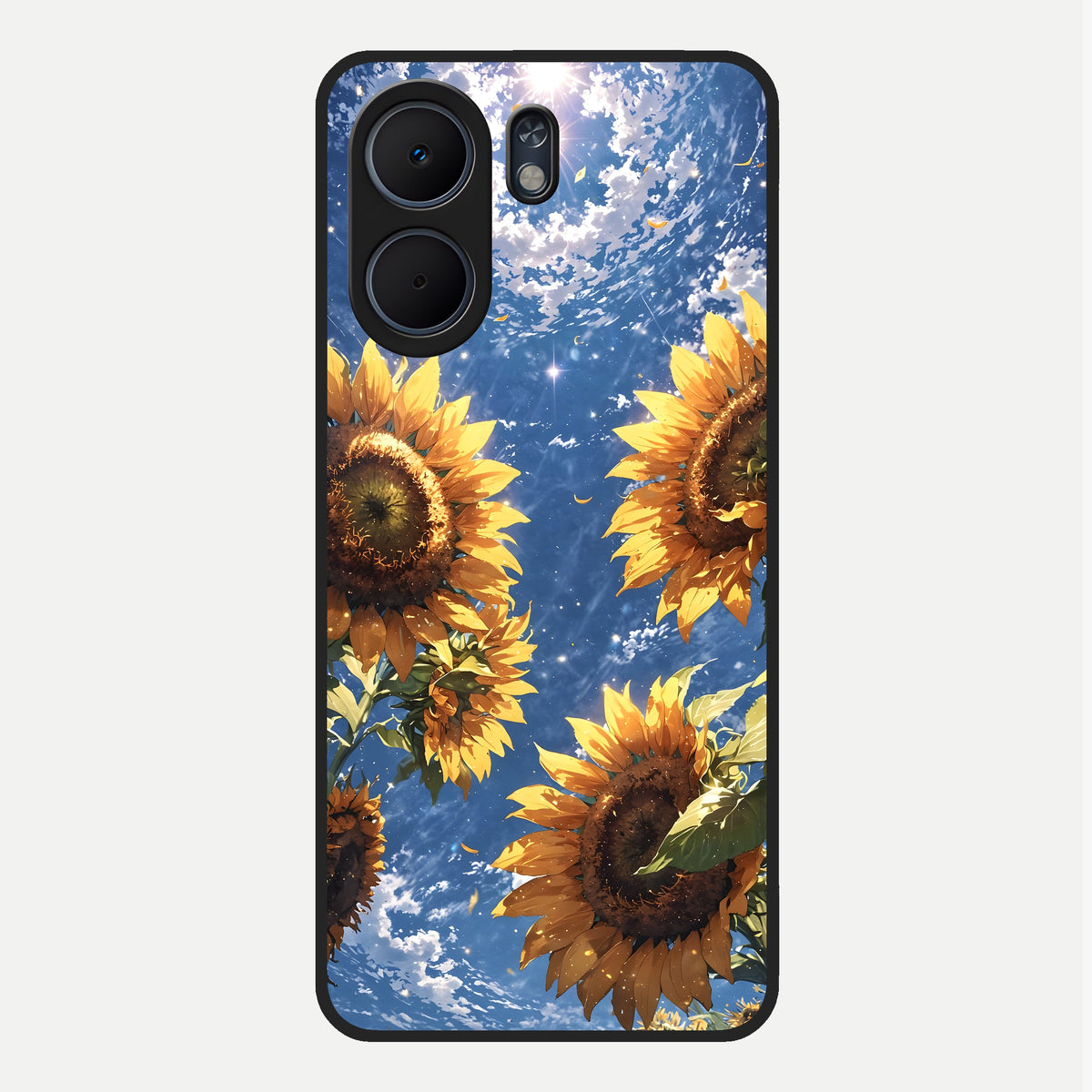  Heavenly Sunflower Rise Glass Case For Oppo A5x 5G back cover – full design glossy printed glass finish