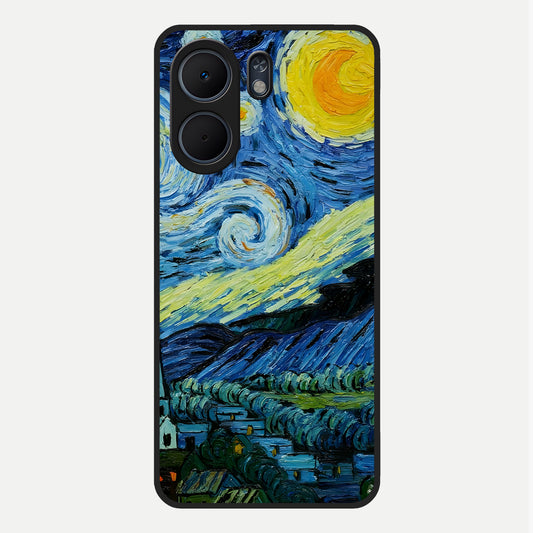  Inspired Van Gogh Art Glass Case For Oppo A5x 5G back cover – full design glossy printed glass finish