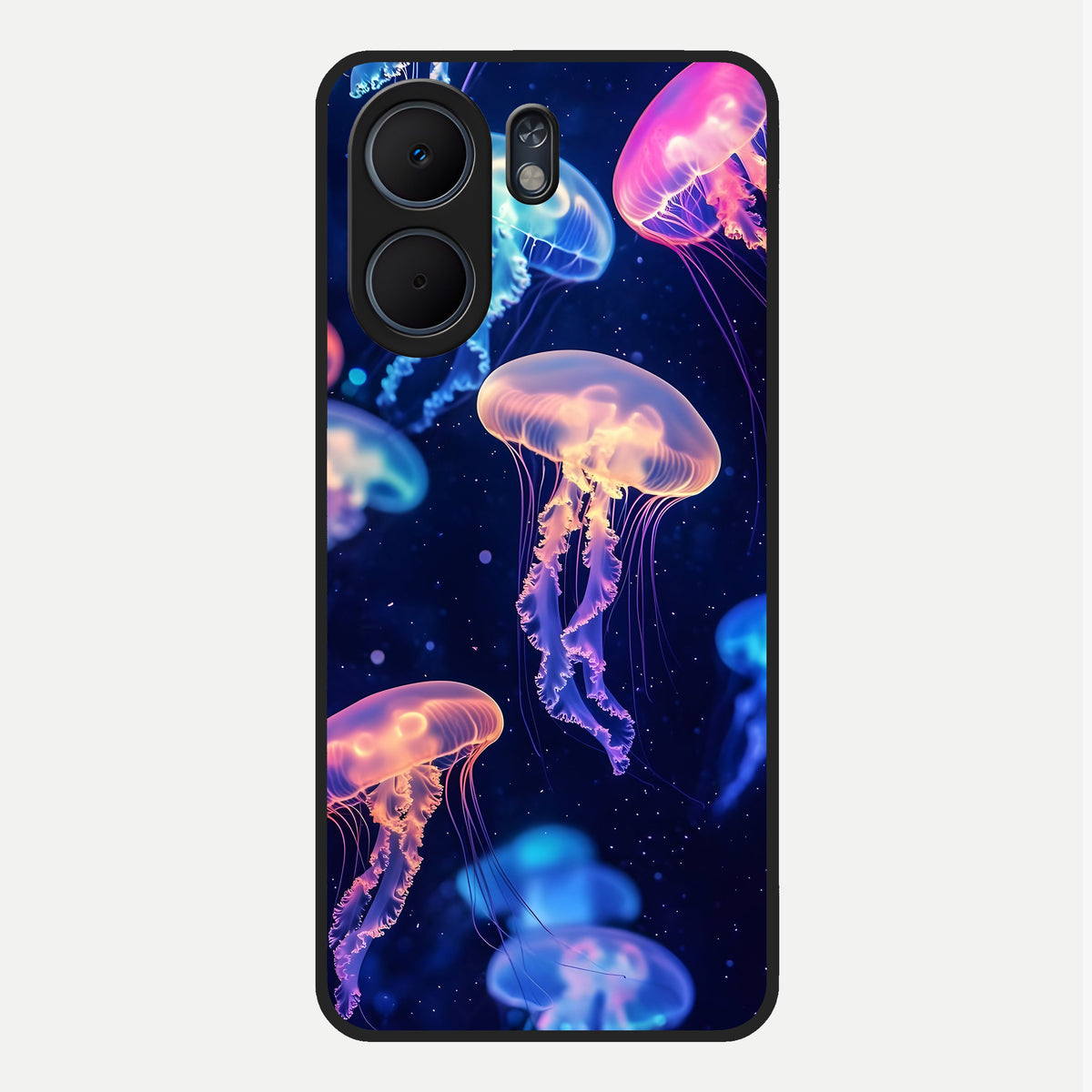  Jellyfish Pattern Glass Case For Oppo A5x 5G back cover – full design glossy printed glass finish