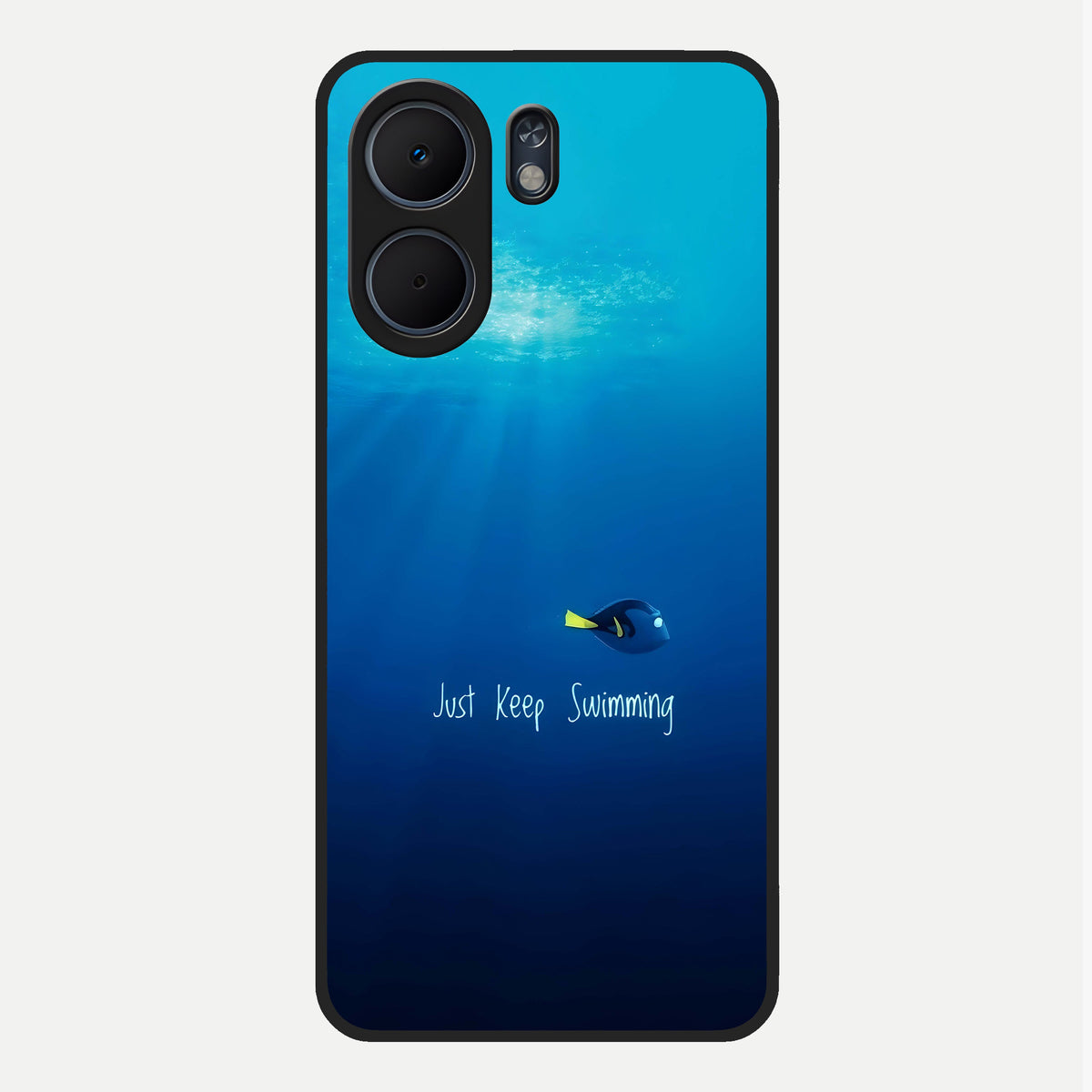  Just Keep Swimming Glass Case For Oppo A5x 5G back cover – full design glossy printed glass finish