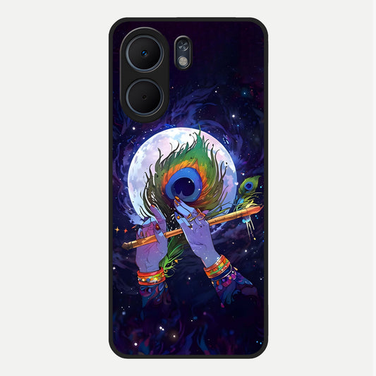  Krishna Hands Art Glass Case For Oppo A5x 5G back cover – full design glossy printed glass finish