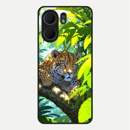  Leopard in Jungle Glass Case For Oppo A5x 5G back cover – full design glossy printed glass finish