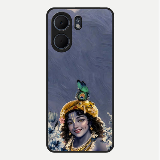  Lord Krishna Glass Case For Oppo A5x 5G back cover – full design glossy printed glass finish