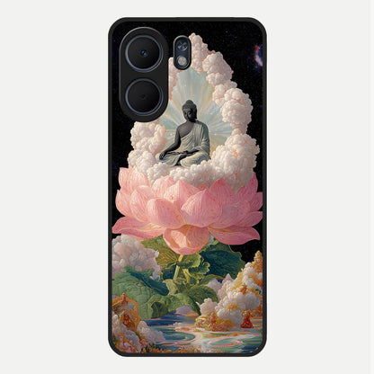  Lotus Divine Peace Glass Case For Oppo A5x 5G back cover – full design glossy printed glass finish