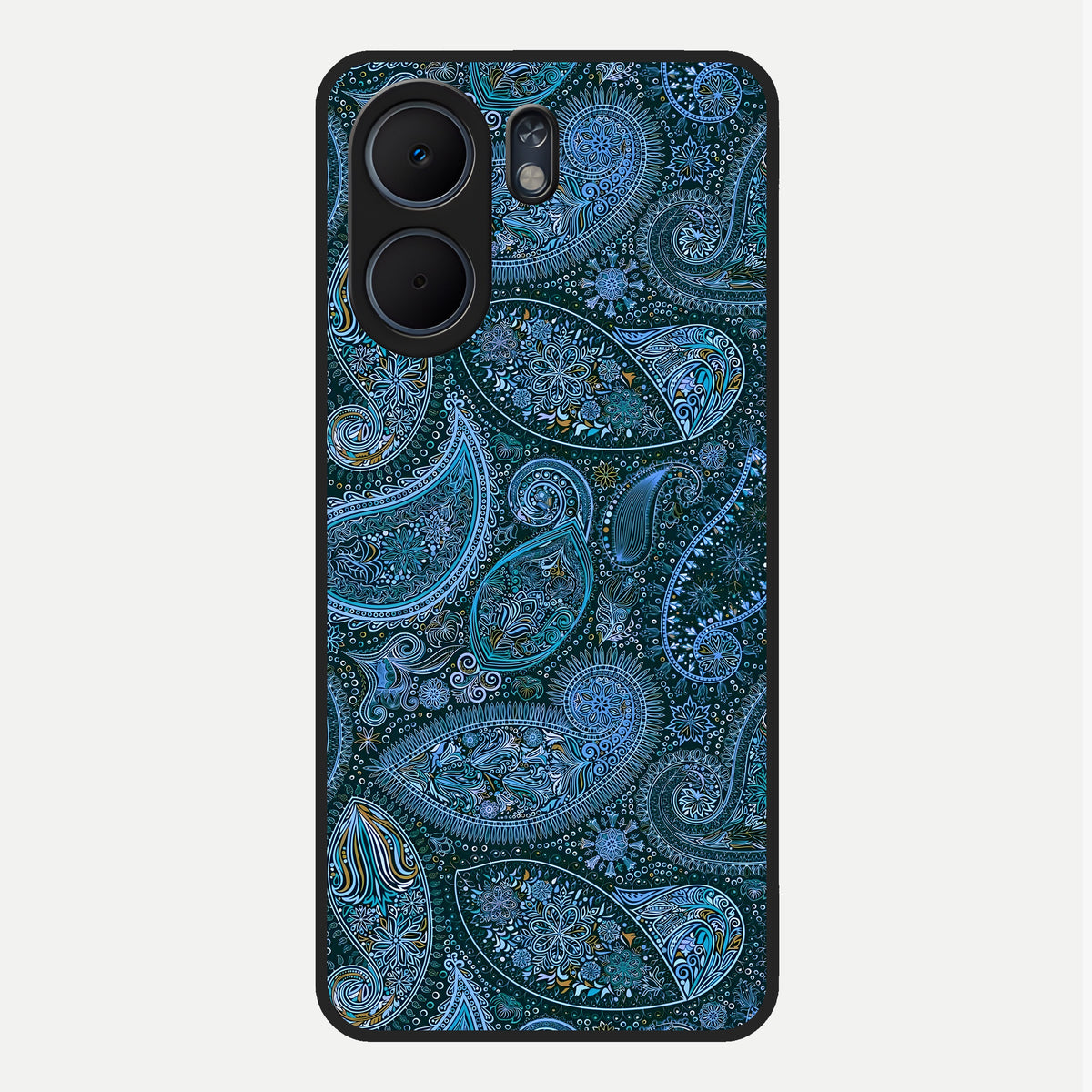  Midnight Paisley Glow Glass Case For Oppo A5x 5G back cover – full design glossy printed glass finish