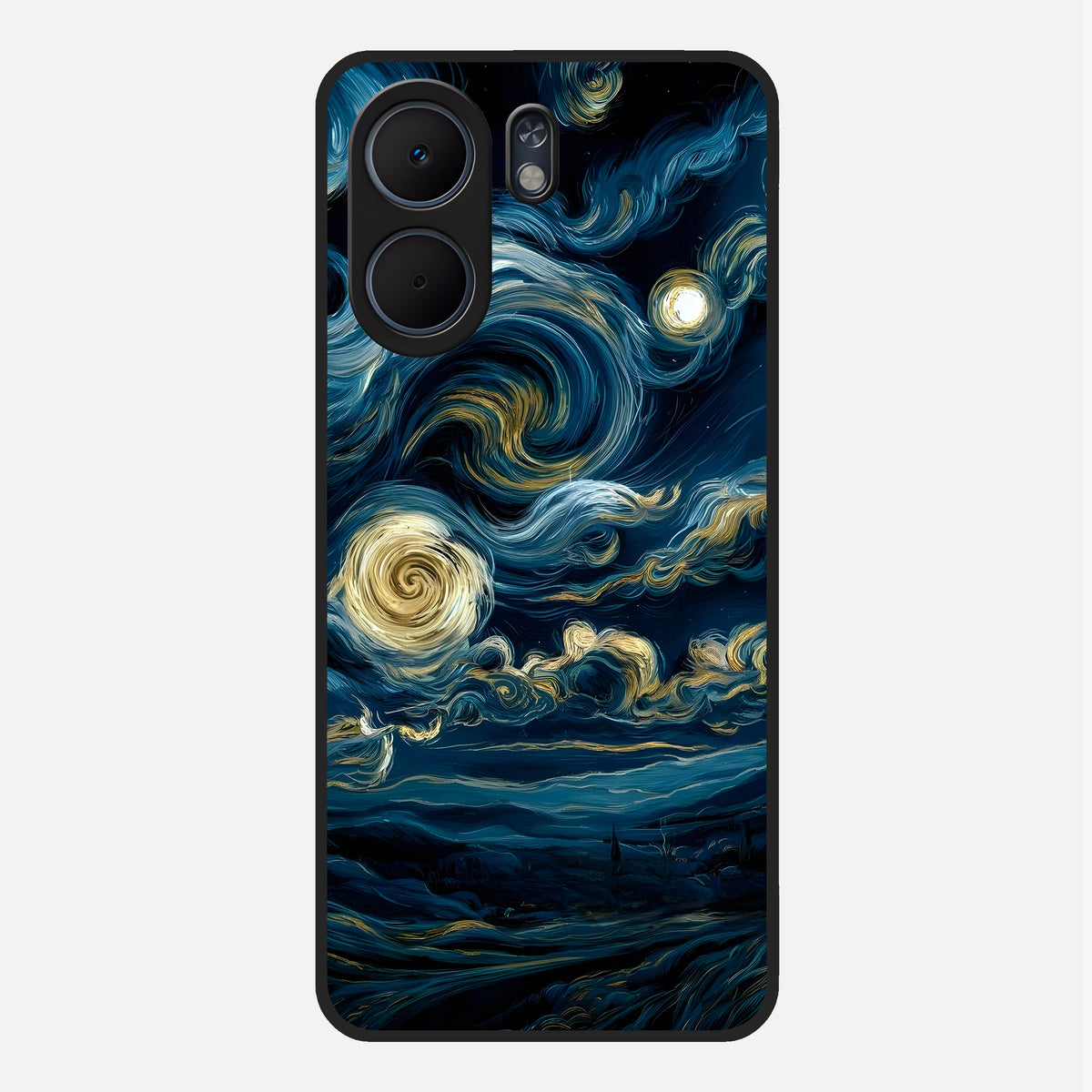  Midnight Sky Whirl Glass Case For Oppo A5x 5G back cover – full design glossy printed glass finish