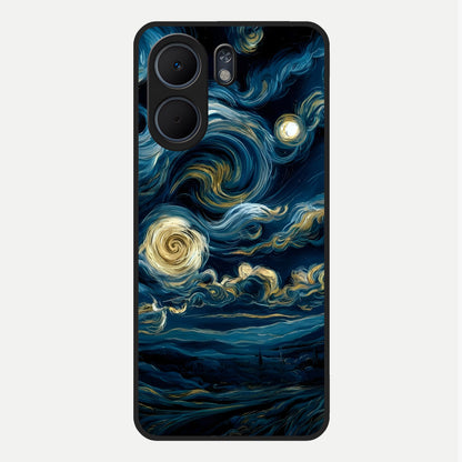  Midnight Sky Whirl Glass Case For Oppo A5x 5G back cover – full design glossy printed glass finish