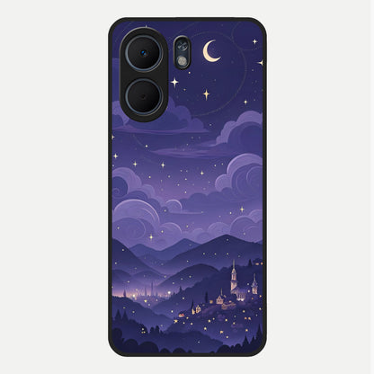  Minimal Night View Glass Case For Oppo A5x 5G back cover – full design glossy printed glass finish
