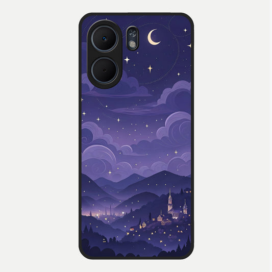  Minimal Night View Glass Case For Oppo A5x 5G back cover – full design glossy printed glass finish