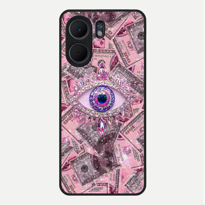 Money Eye Luxe Glass Case For Oppo A5x 5G back cover – full design glossy printed glass finish